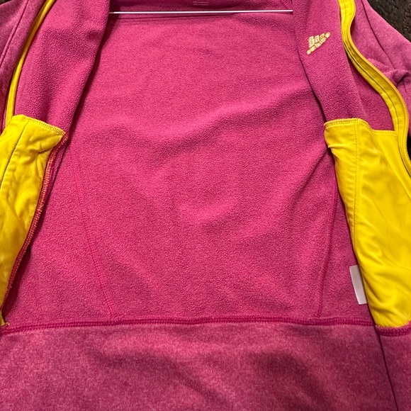 Adidas Women's Climawarm Pink Hoodie with Yellow Zipper - Picture 11 of 13